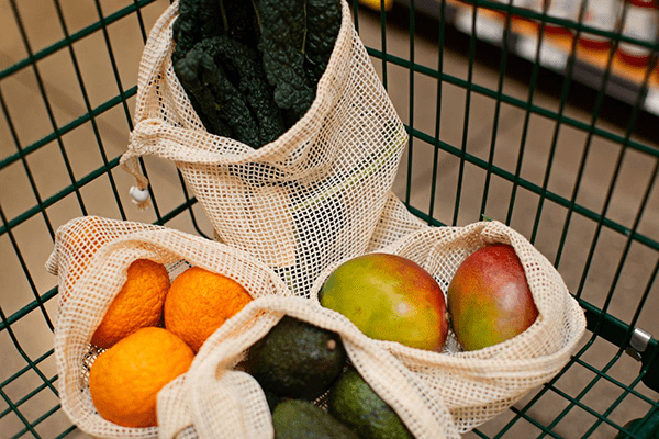 Eating Healthy on a Budget Tip 5 - Fill Your Shopping Cart With Reusable Bags